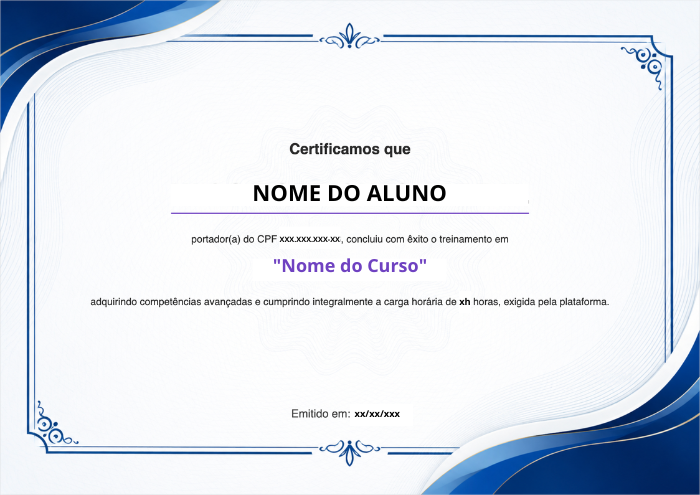 Pré-visualização do Certificado